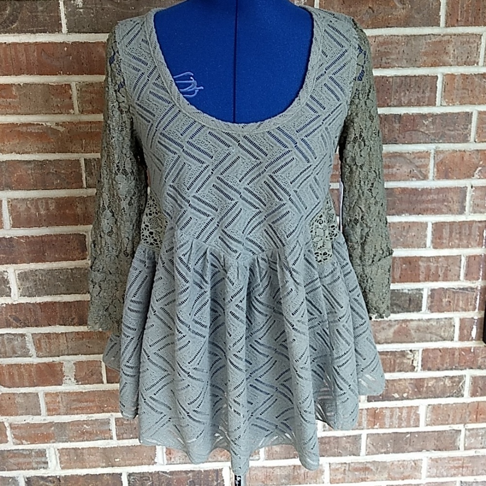 NWT Free People Gracie Lace Tee